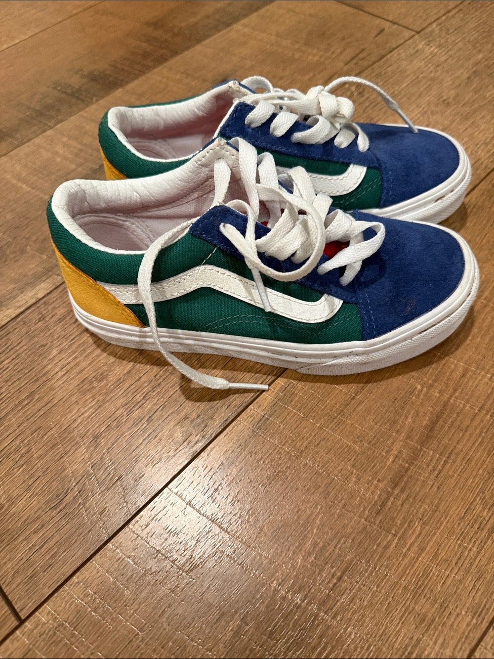Vans Kids Low-Top Sneakers in Blue, Green & Yellow